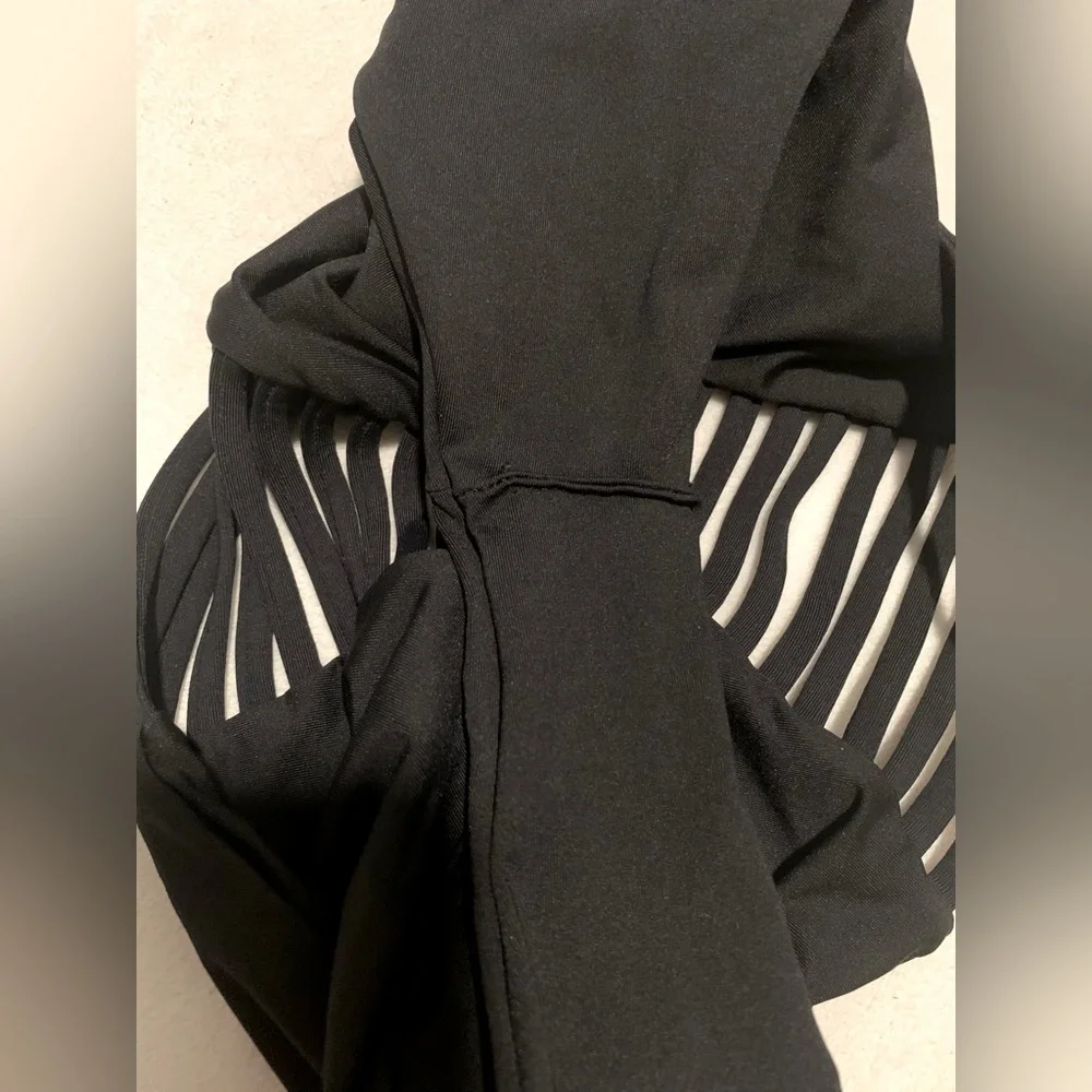 NWT L*Space Black Gwen Top and Harrington High Waist Bikini Bottom Set Small